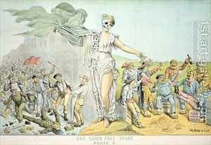 One Sided Free Trade anti-Free Trade cartoon 1886