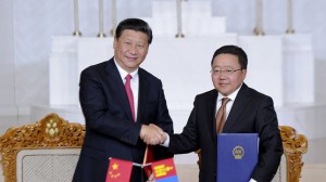 Xi Jinping und der mongolische Präsident Elbegdorj 