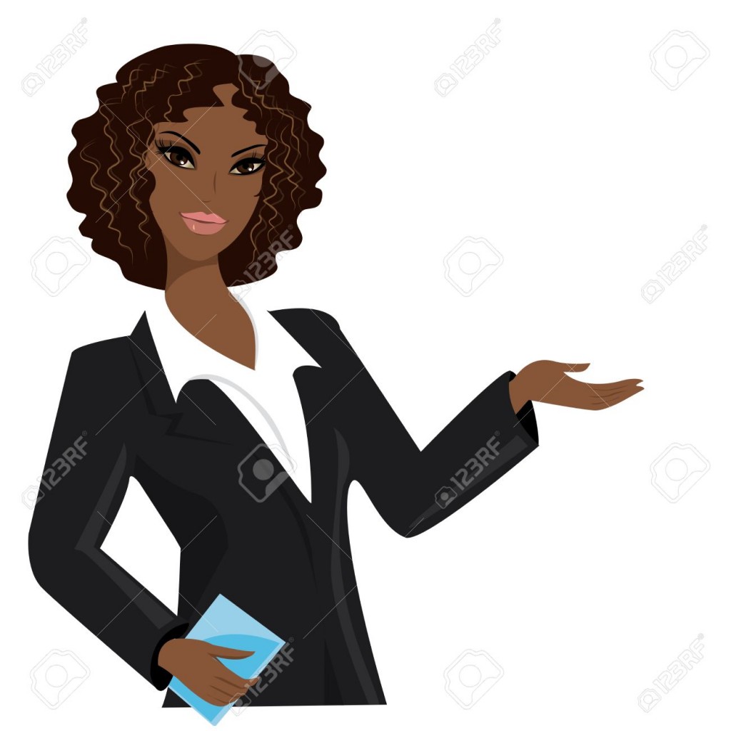 African Business Woman  cartoon vector illustration