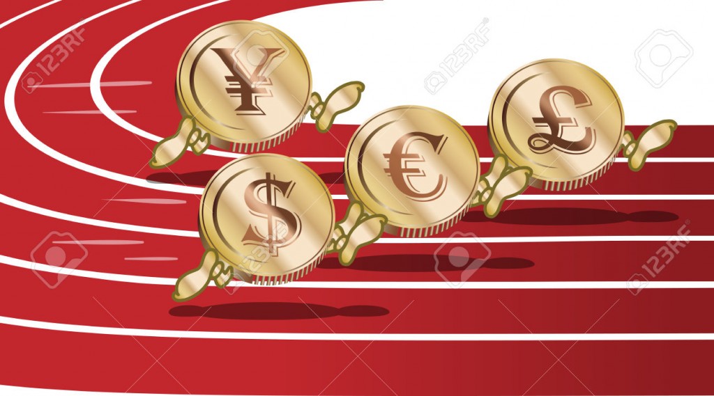 Cartoon running coins