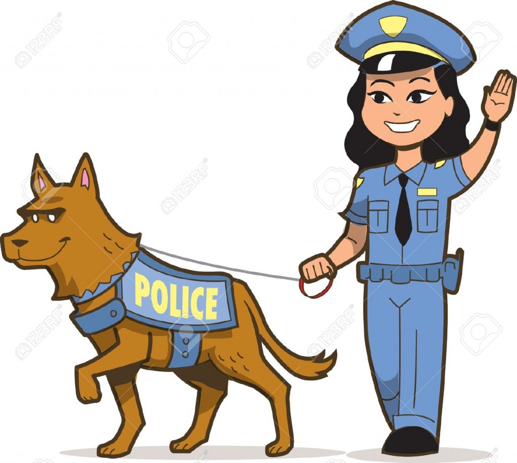 Polizistin mit Hund