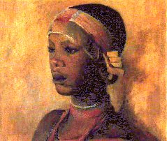 Painting of Kenyan woman by Karen Blixen.