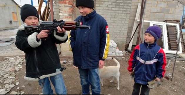Children Learning to Fight in the Ukraine